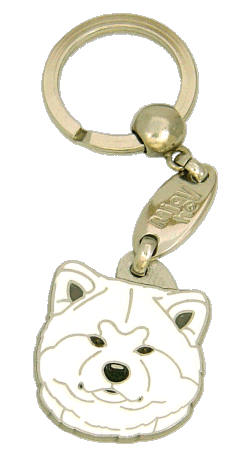 AKITA INU WHITE <br> (keyring, engraving included)